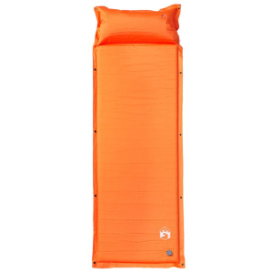 Colchón de camping autoinflable con almohada integrada naranja H