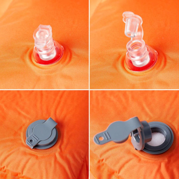 Colchón de camping autoinflable con almohada integrada naranja M 4