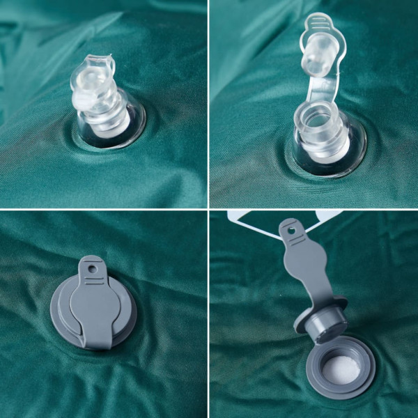 Colchón de camping autoinflable con almohada integrada verde M 4