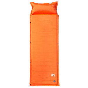 Colchón de camping autoinflable con almohada integrada naranja H