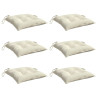Almofadões de cadeira 6 pcs 40x40x7cm tecido oxford branco nata 3
