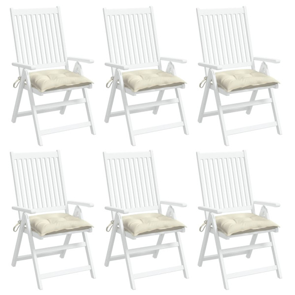 Almofadões de cadeira 6 pcs 40x40x7cm tecido oxford branco nata M 4