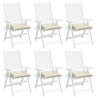 Cojines sillas de jardín 6 uds tela Oxford crema 40x40x7 cm 4