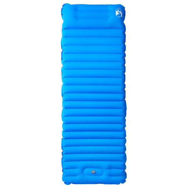 Colchón de camping autoinflable con almohada integrada azul M 2