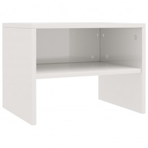 Mesita de noche madera contrachapada blanco brillo 40x30x30cm H