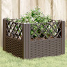Jardinera con clavijas PP marrón 43.5x43.5x43.5 cm 1