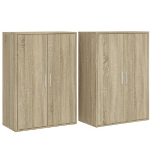 Aparadores 2 uds madera de ingeniería roble Sonoma 60x31x84 cm H
