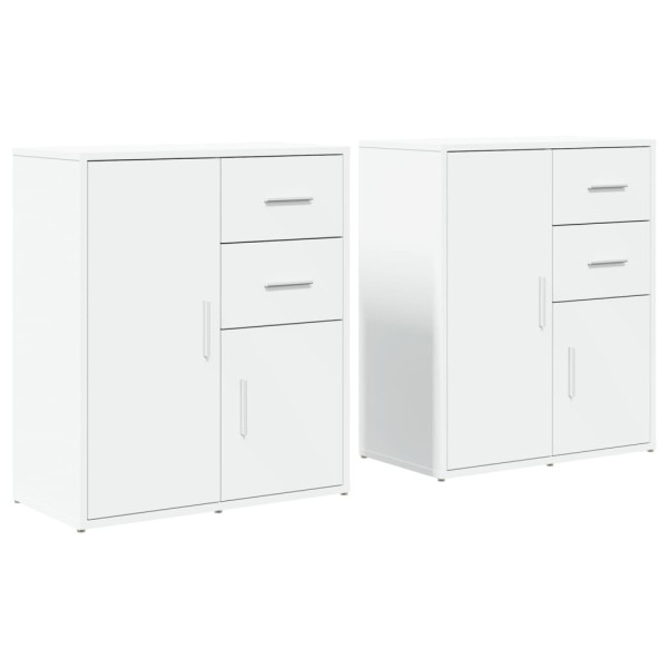 Aparadores 2 pcs 60x31x70 cm derivados de madeira branco M 2