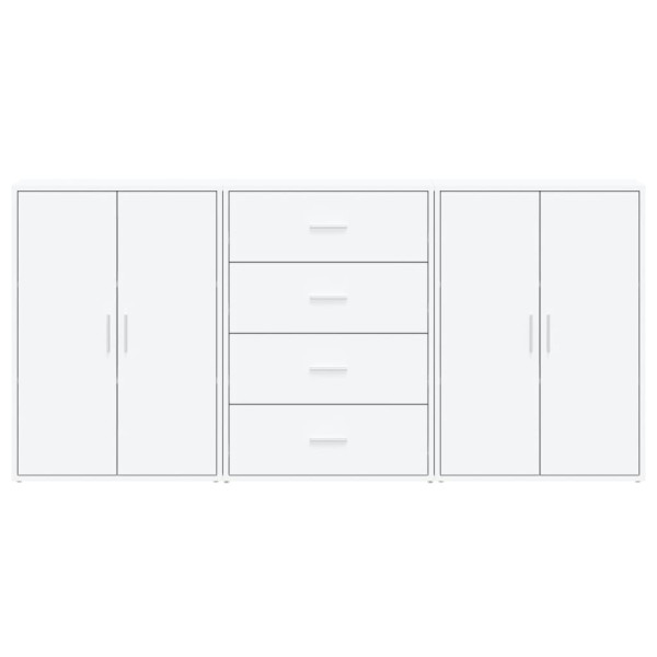 Aparadores 3 pcs 60x31x84 cm derivados de madeira branco M 4