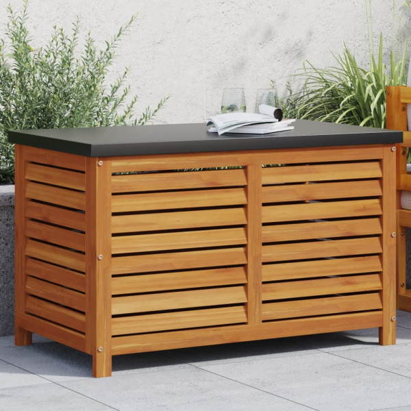 Caja de almacenaje de jardín madera maciza acacia 90x48x55 cm D