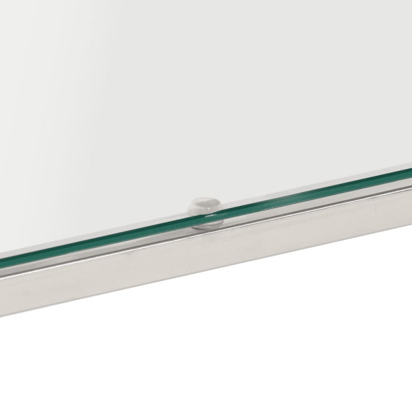 Mesa de centro aço inoxidável e vidro temperado prateado M 5