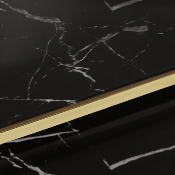 Mesa de centro aço inoxidável e vidro temperado dourado M 5