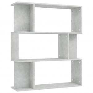 Estantería madera contrachapada gris hormigón 80x24x96cm H