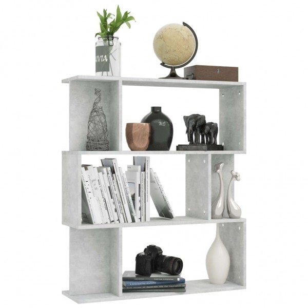 Estantería madera contrachapada gris hormigón 80x24x96cm M 5