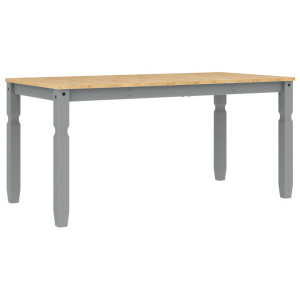 Mesa de comedor Corona madera maciza de pino gris 160x80x75 cm H