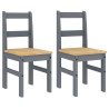 Sillas de comedor Panama 2 uds madera pino gris 40x46x90 cm 2