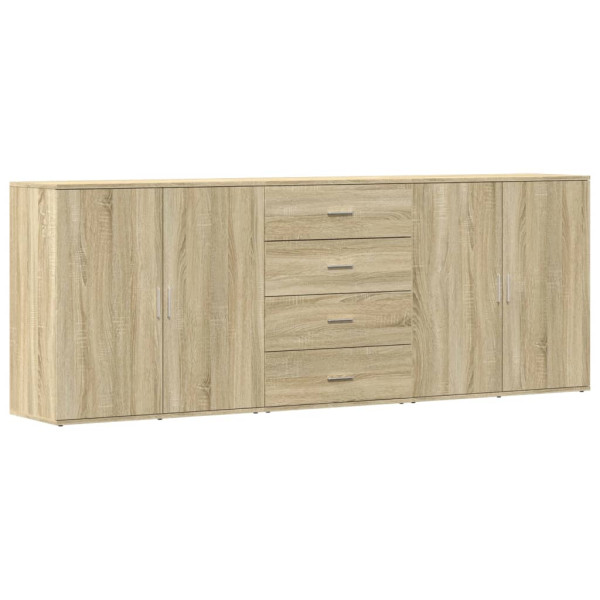 Aparadores 3 uds madera contrachapada color roble sonoma D