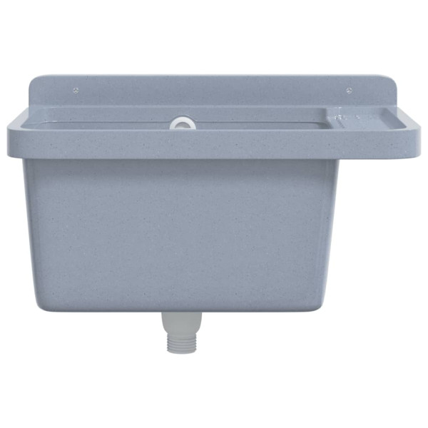 Fregadero lavabo de pared resina gris 50x35x24 cm M 4