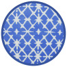 Tapete de exterior Ø120 cm ARAKIL PP azul e branco 2