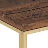 Mesa de centro acero inoxidable madera maciza traviesa dorado 4