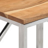 Mesa consola acero inoxidable y madera maciza acacia plateada 4