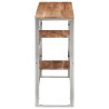 Mesa consola acero inoxidable y madera maciza acacia plateada 3