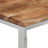 Mesa consola acero inoxidable y madera maciza acacia plateada 4