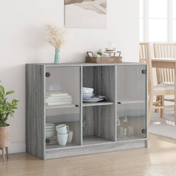 Aparador madera de ingeniería gris Sonoma 102x37x75.5 cm M 3