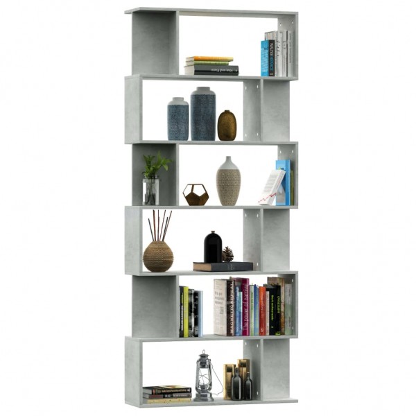 Estantería madera contrachapada gris hormigón 80x24x192cm M 3