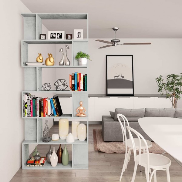 Estante/divisória derivados de madeira cinzento cimento M 4