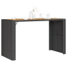 Mesa de bar para jardim com tampo em acácia vime PE preto 4