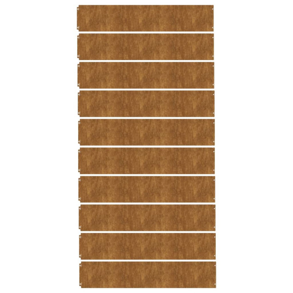 Bordes de césped acero corten flexible 10 piezas 20x103 cm M 4