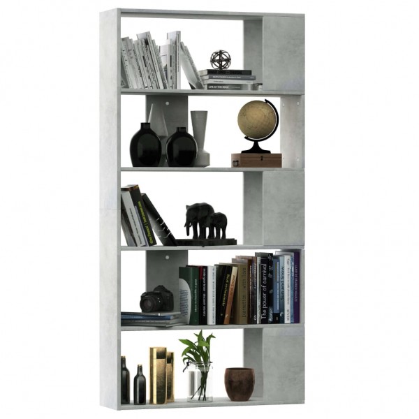 Estantería madera contrachapada gris hormigón 80x24x159cm M 3