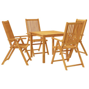 Conjunto de jantar p/ jardim 5 pcs madeira de acácia maciça H