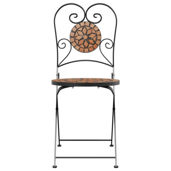 Cadeiras de bistrô dobráveis 2 pcs cerâmica terracotta M 5