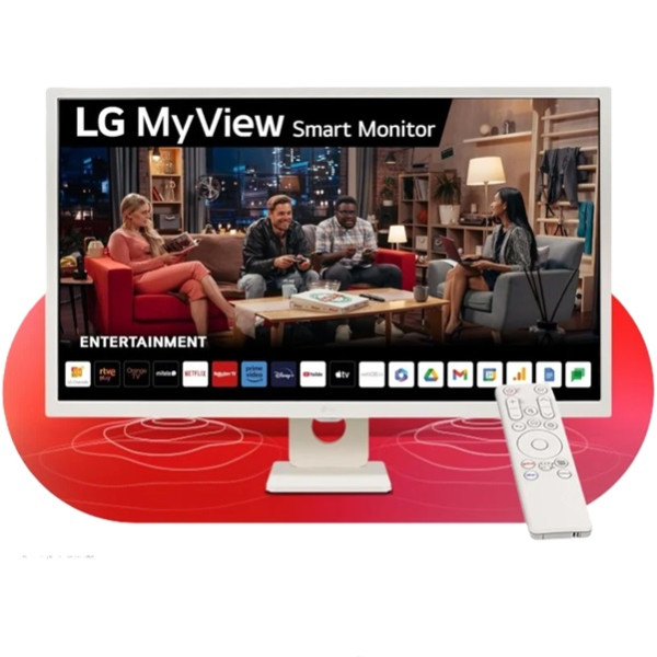 Smart Monitor LG 31.5" IPS 32SR50F-W blanco D