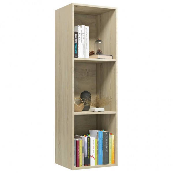 Estantería libros/mueble TV contrachapada roble 36x30x114 cm M 3