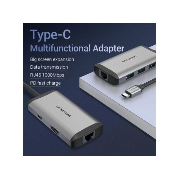 Docking USB tipo-C Vention CNCHB gris M 4