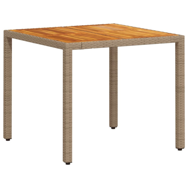 Set de comedor jardín 5 pzas con cojines ratán PE acacia beige M 4