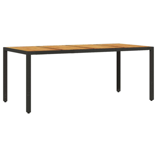 Set de comedor jardín 9 pzas con cojines ratán PE acacia negro M 4