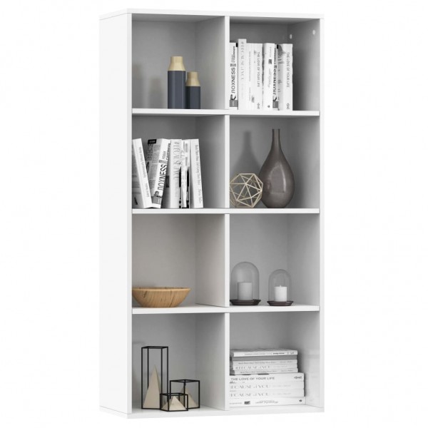 Estantería/Aparador contrachapada blanco brillo 66x30x130 cm M 3