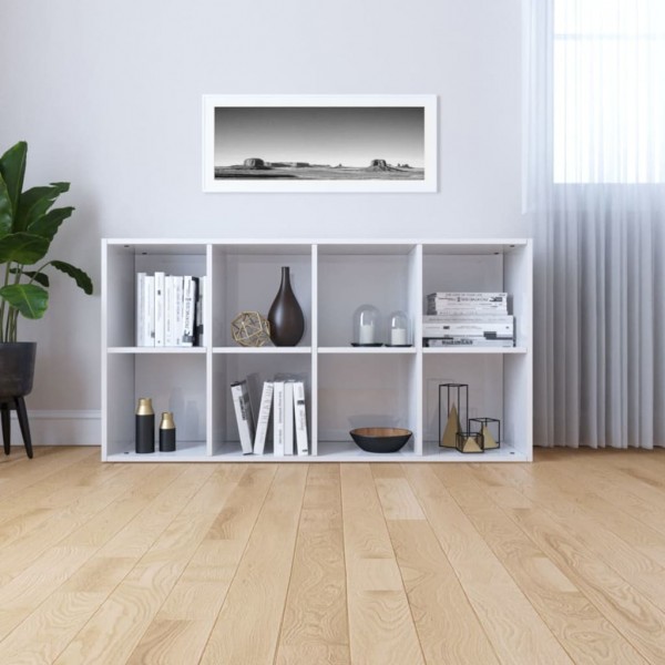 Estantería/Aparador contrachapada blanco brillo 66x30x130 cm M 4