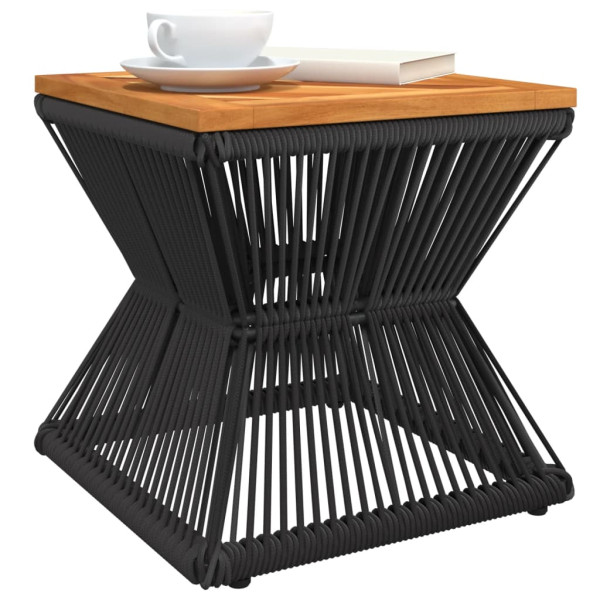 Mesa de centro com base de arame 38x38x38 cm acácia maciça M 4