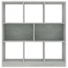 Estantería librería contrachapada gris hormigón 97.5x29.5x100cm 4
