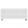 Móvel de TV com rodas 90x35x35 cm derivados de madeira branco 4