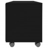 Mueble de TV con ruedas madera contrachapada negro 90x35x35 cm 5