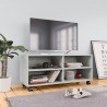 Mueble de TV con ruedas contrachapada gris hormigón 90x35x35 cm 1