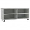 Mueble de TV con ruedas contrachapada gris hormigón 90x35x35 cm 2