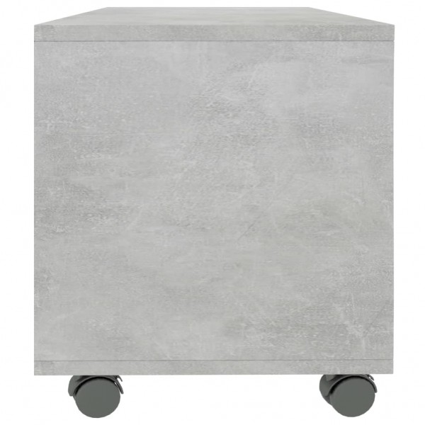 Mueble de TV con ruedas contrachapada gris hormigón 90x35x35 cm M 5
