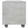 Mueble de TV con ruedas contrachapada gris hormigón 90x35x35 cm 5